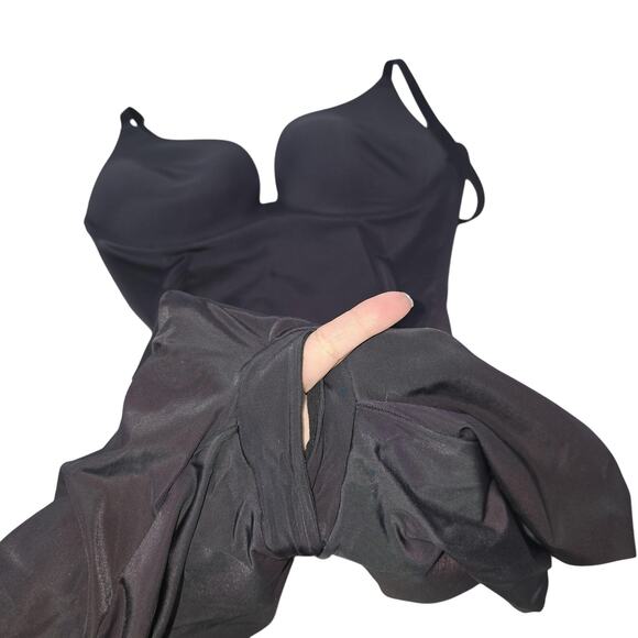 Maidenform Bodysuit Faja Womens Med Black Shapewear Tummy Control Slip Lingerie - Picture 4 of 7